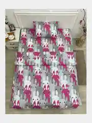 Постельное белье детское 1.5 спальное Поплин ivSubelIa "Ушастики-розовые", 50x70