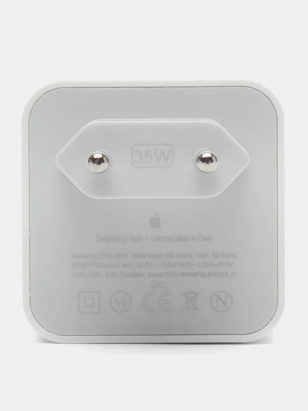 Блок питания для iPhone с быстрой зарядкой 35W с двумя портами Type-C