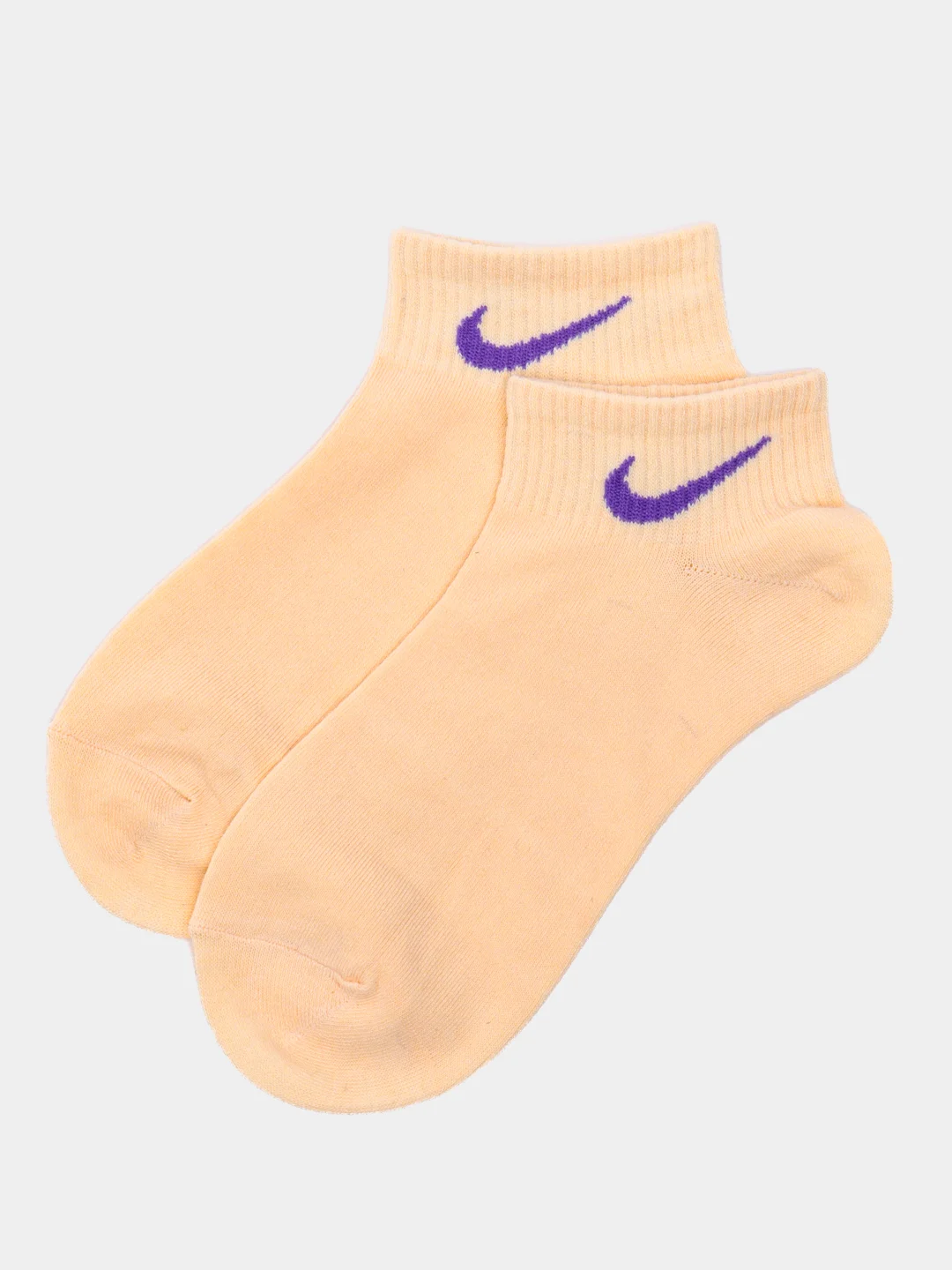 Носки женские спортивные с вышитым принтом Найк (Nike) короткие, хлопок, набор 5 пар
