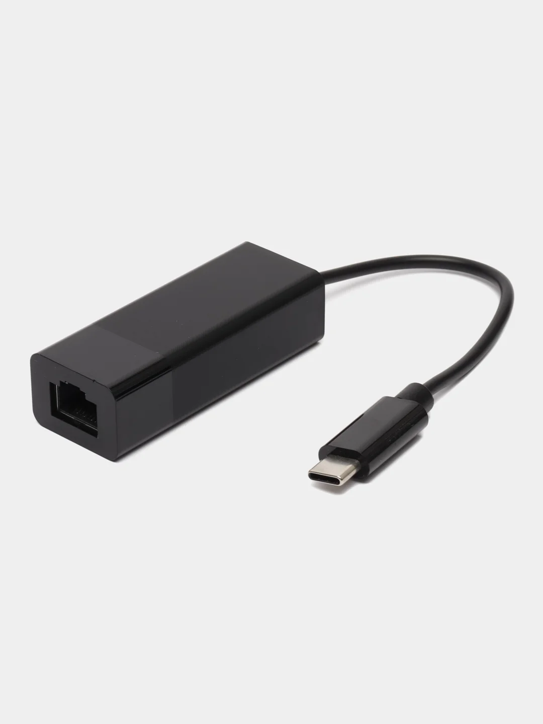Черный переходник адаптер, USB Type-C - RJ45, OTG Ethernet