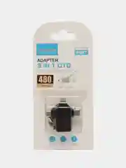 Переходник 3 в 1 USB-A - Micro USB/Lightning/Type C