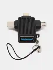 Переходник 3 в 1 USB-A - Micro USB/Lightning/Type C