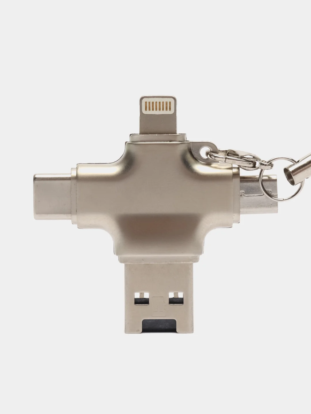 4 в 1: Картридер - переходник USB-A на USB TYPE-C, microUSB, Lightning