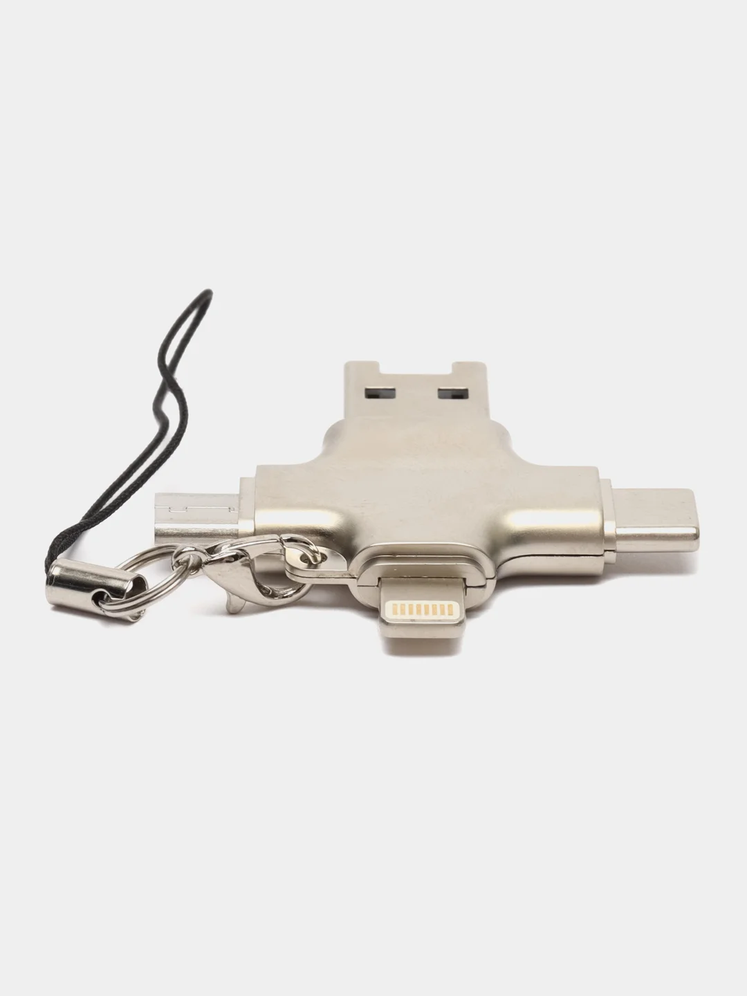 4 в 1: Картридер - переходник USB-A на USB TYPE-C, microUSB, Lightning
