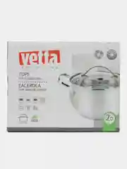 VETTA "Женева" кастрюля, 16 х 9,5 см, 2,0 л, со стеклянной крышкой, индукция