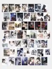 Мини постеры - Хаски и его Учитель Белый Кот, 50 шт