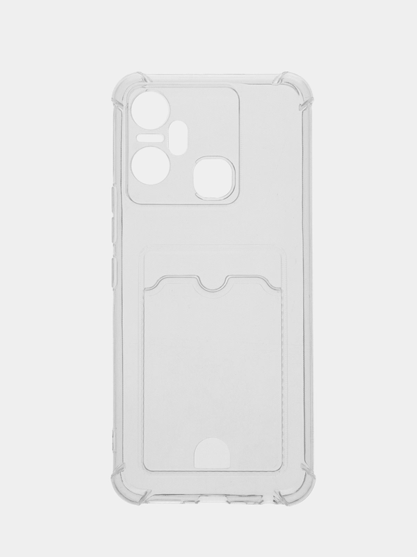 Чехол силиконовый прозрачный для Infinix Smart 6 Plus с кармашком