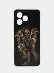 Оливковый силиконовый чехол на Realme C53/C51/Note 50 / Реалми С53/С51/Нот 50 прозрачный, с рисунком