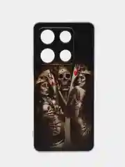 Оливковый силиконовый чехол на Infinix Note 30 Pro / Инфиникс Нот 30 Про прозрачный, с рисунком