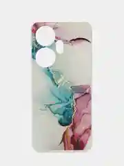 Ледяной силиконовый чехол на Itel P55 Plus 4G / Ител Р55 Плюс 4G прозрачный, с рисунком