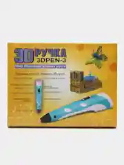 Голубой 3d ручка 3DPen-3, c цветным пластиком, c трафаретами