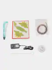 Голубой 3d ручка 3DPen-3, c цветным пластиком, c трафаретами