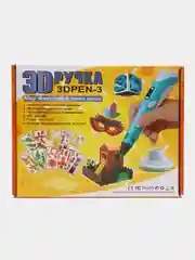 Розовый 3d ручка 3DPen-3, c цветным пластиком, c трафаретами