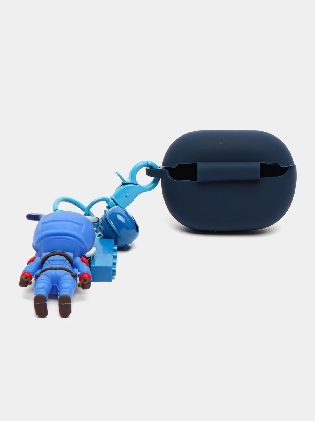 Белый силиконовый чехол для наушников Xiaomi Redmi Buds 4 Pro c рисунком и брелком