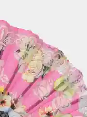 Розовый веер ручной, складной