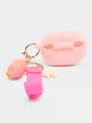 Желтый силиконовый чехол для наушников Xiaomi Redmi Buds 4 Pro c рисунком и брелком