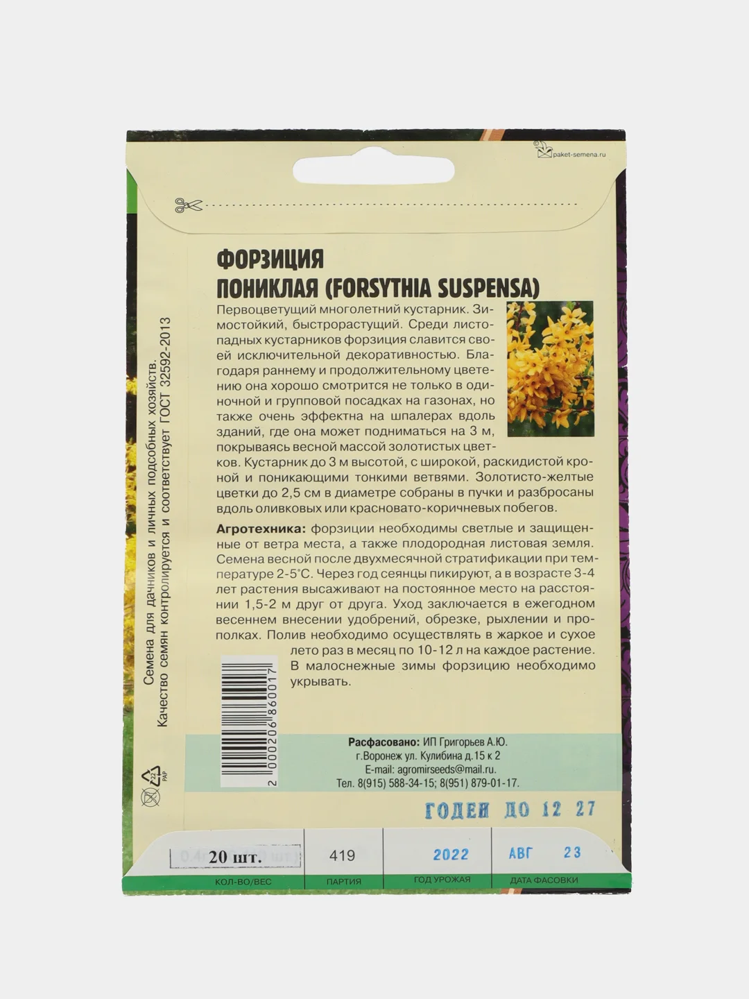 Форзиция пониклая (семена,цветы)