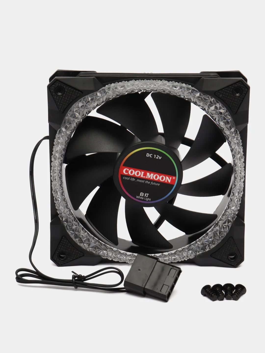 Белый кулер для ПК Coolmoon RGB / вентилятор для ПК с подсветкой / корпусный вентилятор