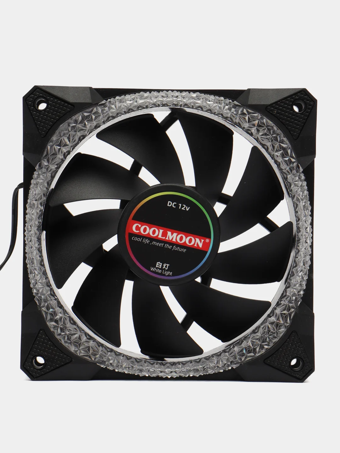 Белый кулер для ПК Coolmoon RGB / вентилятор для ПК с подсветкой / корпусный вентилятор