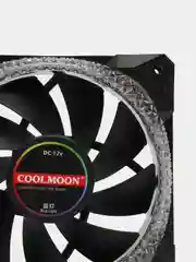 Разноцветный кулер для ПК Coolmoon RGB / вентилятор для ПК с подсветкой / корпусный вентилятор
