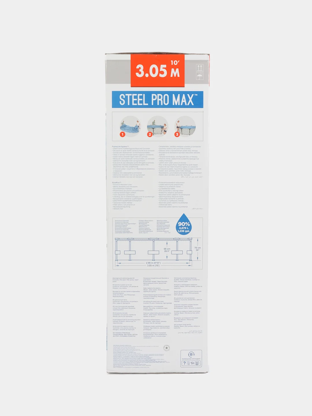 Бассейн каркасный Bestway Steel Pro Max 4678 л, 305 х 76 см, с фильтром-насосом
