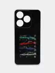 Хром силиконовый чехол на Tecno Spark 10/10C / Текно Спарк 10/10С прозрачный, с рисунком