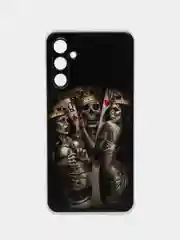 Оливковый силиконовый чехол на Samsung Galaxy A34 5G / Самсунг A34 прозрачный, с рисунком