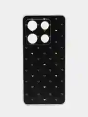 Черный силиконовый чехол на Infinix Note 30 Pro / Инфиникс Нот 30 Про прозрачный, с рисунком