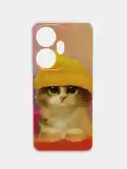 Желтый силиконовый чехол на Itel P55 Plus 4G / Ител Р55 Плюс 4G прозрачный, с рисунком