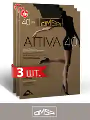 Черный колготки женские OMSA Oms Attiva 40 комплект 3 пары