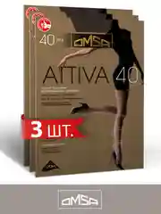Шоколадный колготки женские OMSA Oms Attiva 40 комплект 3 пары