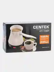 Электрическая турка Centek CT-1097, белый, 200 мл, 1000 Вт, рифленый корпус