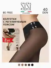 Черный колготки женские SiSi BE FREE 40 den Vita Bassa на бедрах, комплект 2 пары