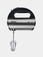 Миксер Centek CT-1108, черный/сталь, 600 Вт, 5 скоростей+турбо, взбивание и замешивание