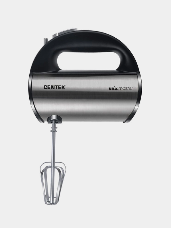Миксер Centek CT-1108, черный/сталь, 600 Вт, 5 скоростей+турбо, взбивание и замешивание