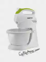 Миксер Centek CT-1119, белый/зеленый, 350Вт, 2.5л, 5 скоростей+турбо