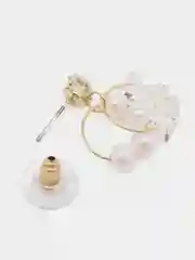 Серьги кольца с жемчугом и кристаллами
