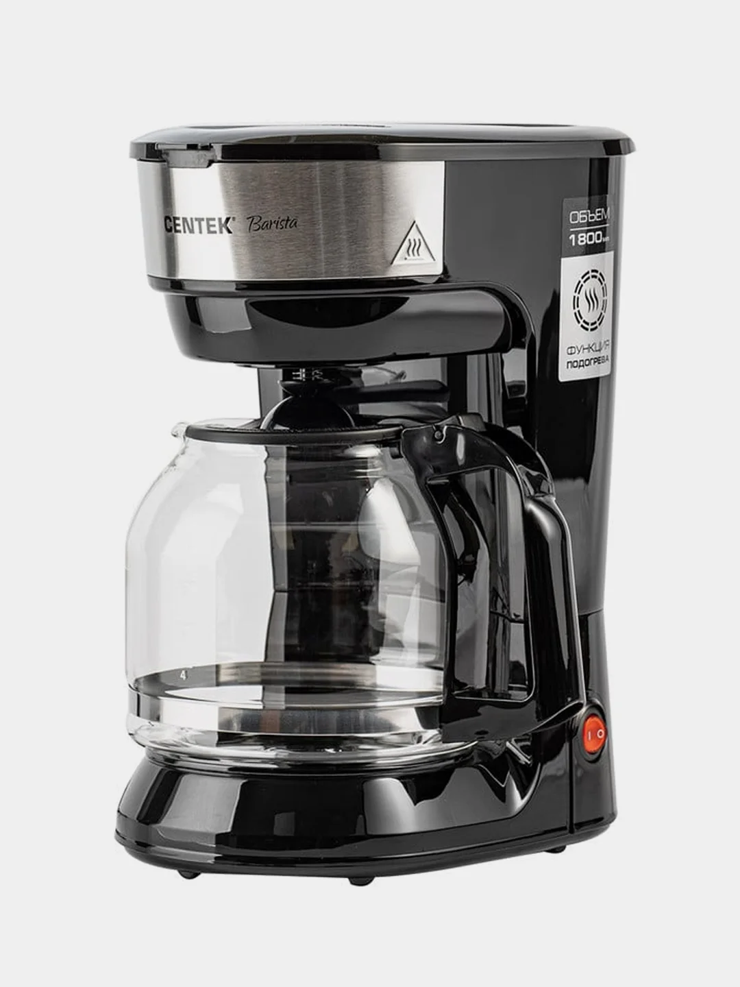 Кофеварка Centek CT-1147, капельная, 900 Вт, 1800 мл, капля стоп, подогрев