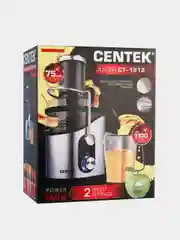 Соковыжималка Centek CT-1212, черный/сталь, 1200 Вт, 2 скорости, стакан 1100 мл