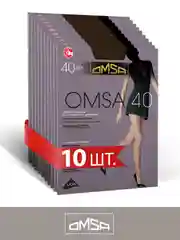 Бронзовый колготки женские OMSA NEW 40 den классические, с шортиками комплект 10 пар