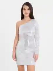 Белый платье в пайетках короткое вечернее