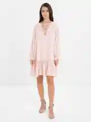 Конфетный платье шифон на завязках