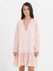 Конфетный платье шифон на завязках