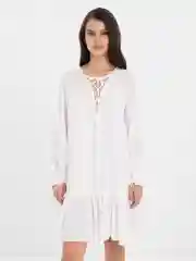 Белый платье шифон на завязках