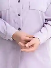 Лавандовый костюм женский, весенний, микровельвет, рубашка и брюки, большие размеры