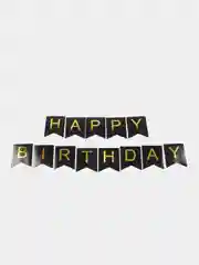 Черный гирлянда Флажки на день рождения Happy Birthday