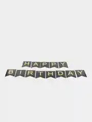 Черный гирлянда Флажки на день рождения Happy Birthday