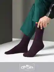 Бордовый носки мужские OMSA ECO 401 Colors высокие длинные из хлопка, набор 5 пар