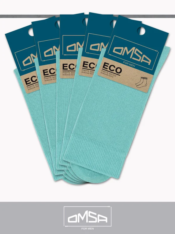 Ледяной носки мужские OMSA ECO 401 Colors высокие длинные из хлопка, набор 5 пар