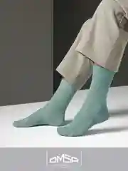 Зеленый носки мужские OMSA ECO 401 Colors высокие длинные из хлопка, набор 5 пар